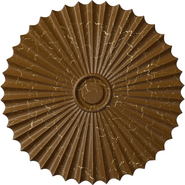 Ekena Millwork Shakuras Ceiling Medallion (For Canopies up to 5 3/4"), 33 7/8"OD x 2"P, Smokey Topaz Crackle CM34SHSTC - main